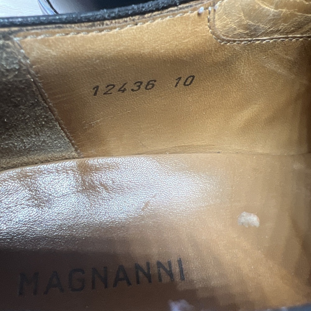 Magnanni Basilio Black Leather Oxford Apron Toe Made in Spain Men's 10 (12436) - Picture 12 of 13